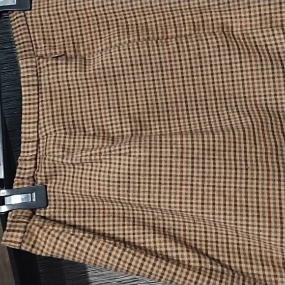 David Warren Skirt Stretch Waistband Open Front Slit Zipper Browns Lined Size 14 - Picture 7 of 9